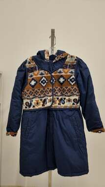 Vintage Big Chill Southwestern Fleece Trim Parka Jacket - Girl's Size 10